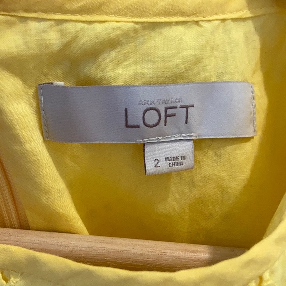 Ann Taylor Loft | Yellow Lace Shift Dress - Picture 4 of 5